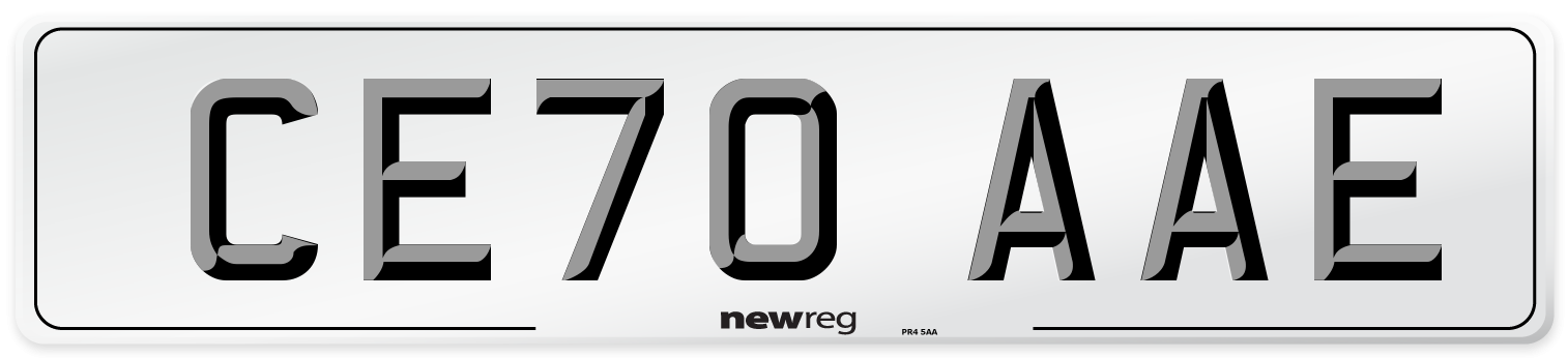 CE70 AAE Number Plate from New Reg